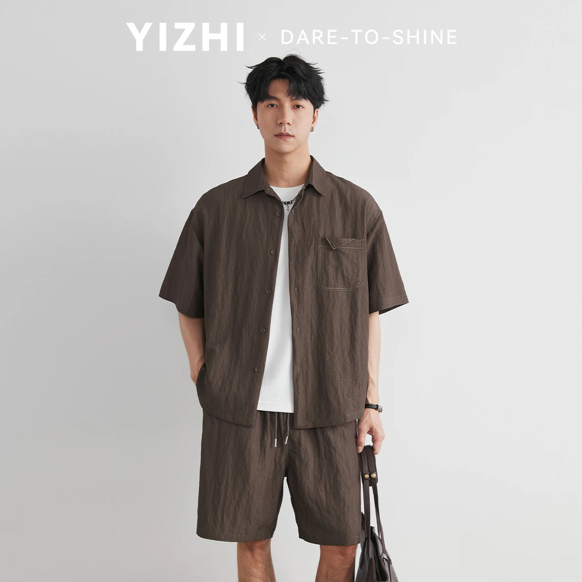 Men's Denim Pocket Cargo Short Sleeve Shirt Set 2026 Summer Old Money Style Relaxed Fit Shorts Two Piece Outfit